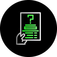 Hand with a question mark for information Dual Gradient Circle Icon vector