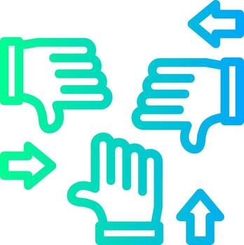 Group of people with open hands for collaboration Linear Gradient Icon vector