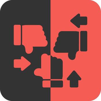 Group of people with open hands for collaboration Red Inverse Icon vector