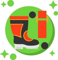 Firefighter Boot Strap Tailed Color Icon vector