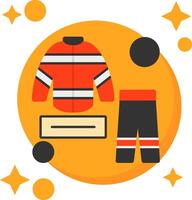 Firefighter Uniform Name Tag Tailed Color Icon vector