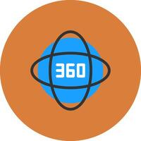 impacto 360 plano sombra icono vector