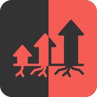 Rise Roots Red Inverse Icon vector