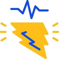 Power Pulse Flat Two color Icon vector