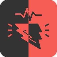 Power Pulse Red Inverse Icon vector