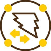 Bound Blitz Yellow Lieanr Circle Icon vector