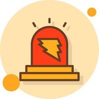 Beacon Bolt Filled Shadow Cirlce Icon vector