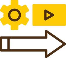 Shift Stream Yellow Lieanr Circle Icon vector