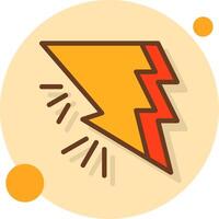 Bold Bolt Filled Shadow Cirlce Icon vector