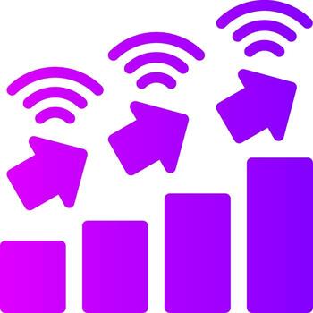 elevar eco sólido multi degradado icono vector