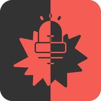 Beacon Burst Red Inverse Icon vector