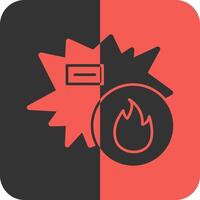 Blaze Burst Red Inverse Icon vector