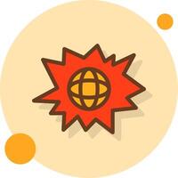 Bold Burst Filled Shadow Cirlce Icon vector