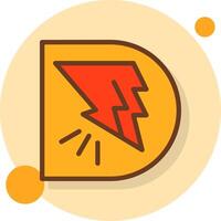 Bold Bolt Filled Shadow Cirlce Icon vector