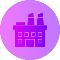 Factory Building Gradient Circle Icon vector