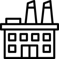 Factory Building Line Icon vector