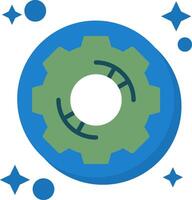 Gear Tailed Color Icon vector