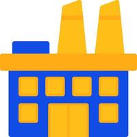 Factory Building Flat Two color Icon vector