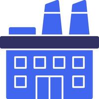 Factory Building Solid Two Color Icon vector