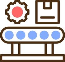 Assembly Line Color Filled Icon vector