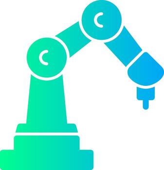 robot brazo sólido multi degradado icono vector