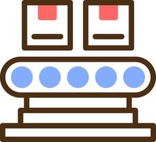 Conveyor Belt Color Filled Icon vector