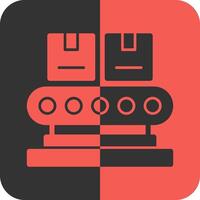 Conveyor Belt Red Inverse Icon vector