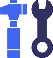 Hammer and Wrench Solid Two Color Icon vector