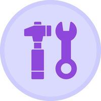 Hammer and Wrench Multicolor Circle Icon vector