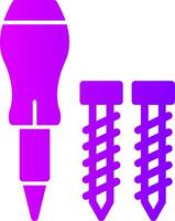 Screwdriver and Bolt Solid Multi Gradient Icon vector