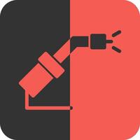 Welding Torch Red Inverse Icon vector