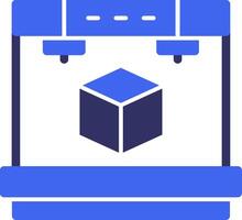 3D Printer Solid Two Color Icon vector