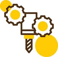 CNC Machine Yellow Lieanr Circle Icon vector