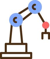 Industrial Robot Color Filled Icon vector