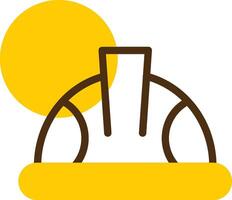 Safety Helmet Yellow Lieanr Circle Icon vector