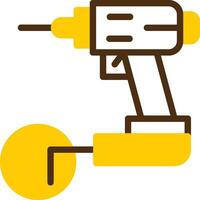 Power Drill Yellow Lieanr Circle Icon vector