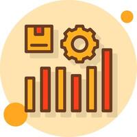 Production Chart Filled Shadow Cirlce Icon vector