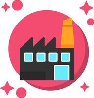 Manufacturing Plant Tailed Color Icon vector