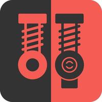 Machine Parts Red Inverse Icon vector