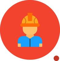 Factory Worker Flat Shadow Icon vector