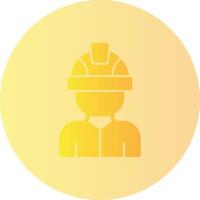 Factory Worker Gradient Circle Icon vector