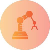 Industry Robot Arm Gradient Circle Icon vector