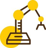 Industry Robot Arm Yellow Lieanr Circle Icon vector