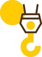 Crane Hook Yellow Lieanr Circle Icon vector