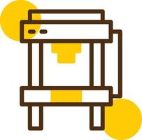 Hydraulic Press Yellow Lieanr Circle Icon vector