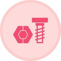 Bolt and Nut Multicolor Circle Icon vector