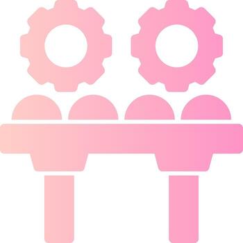 Conveyor Rollers Solid Multi Gradient Icon vector