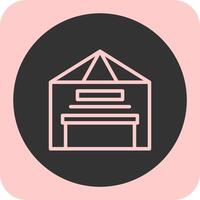 Warehouse Linear Round Icon vector