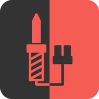 Soldering Iron Red Inverse Icon vector