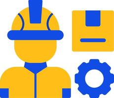 Production Worker Flat Two color Icon vector